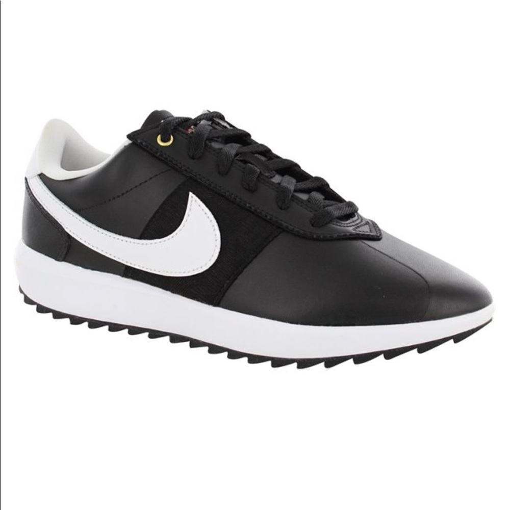 Ladies Nike Cortez G Spikeless in Black / White / Metallic Gold